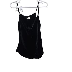 AG Adriano Goldschmied Velvet Cami Small Black Spaghetti Strap